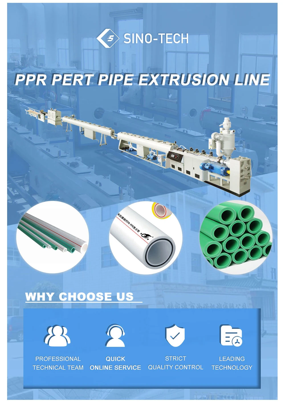 PPR PP-R Pipe Making Machine Full Automatic Recycled Plastic PPR Pipes Tube Extruder Processing Machinery Production Line